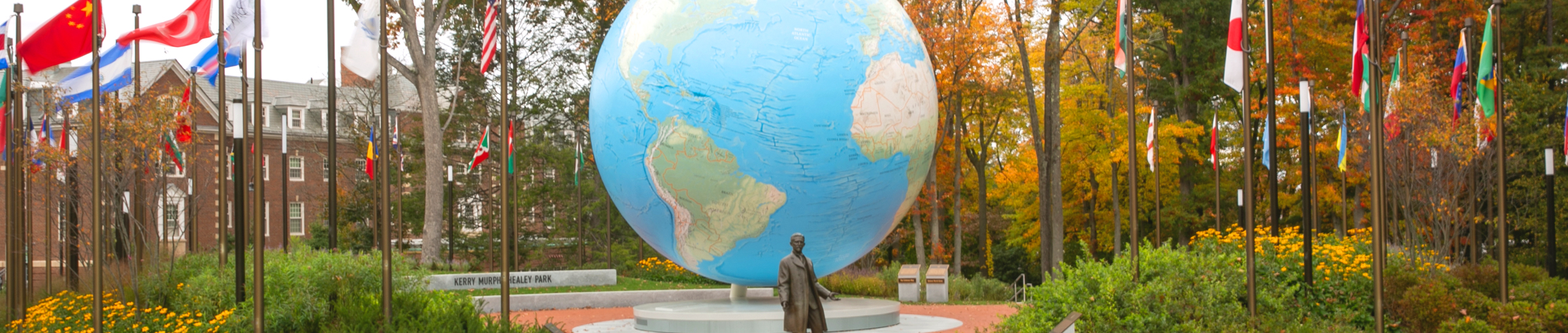 Globe in Kerry Murphy Healy Park About Babson