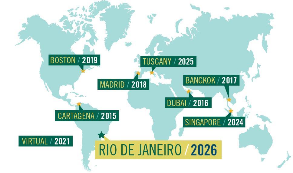 Map showing Rio de Janeiro as the 2026 Babson Connect Worldwide location