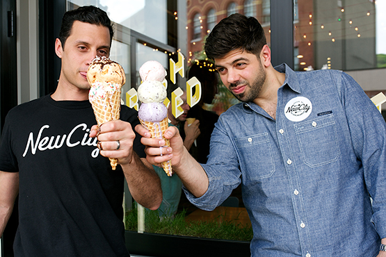 Karim El-Gamal MBA’11 and Michael Kasseris MBA’11, Co-owners, Rail Trail Flatbread and New City Microcreamery