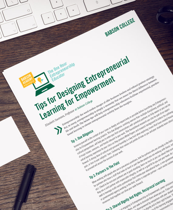 Entrepreneurship as Survival One Pager