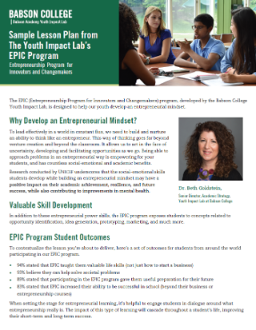Youth Impact Lab Sample Lesson Plan