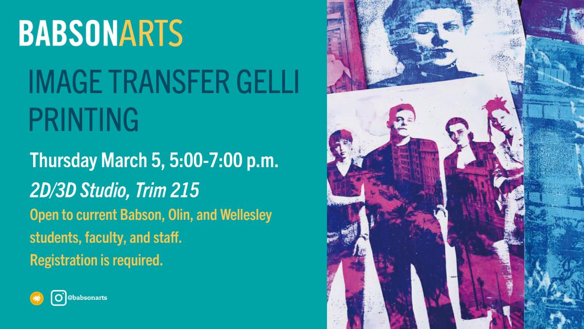 a graphic advertising a visual arts workshop on Gelli Painting