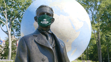 Roger in Mask at Globe