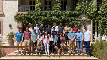 Group of students in front of building