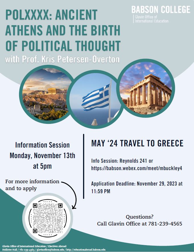 Flyer for the 2024 Greece elective abroad during IEW 2023
