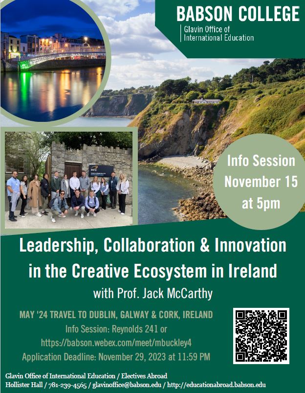 Flyer for the 2024 Ireland elective abroad in IEW 2023