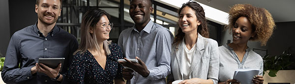 A group of smiling people