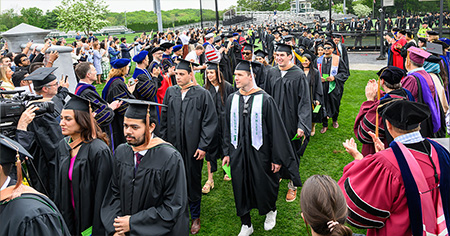 Graduating Students walking