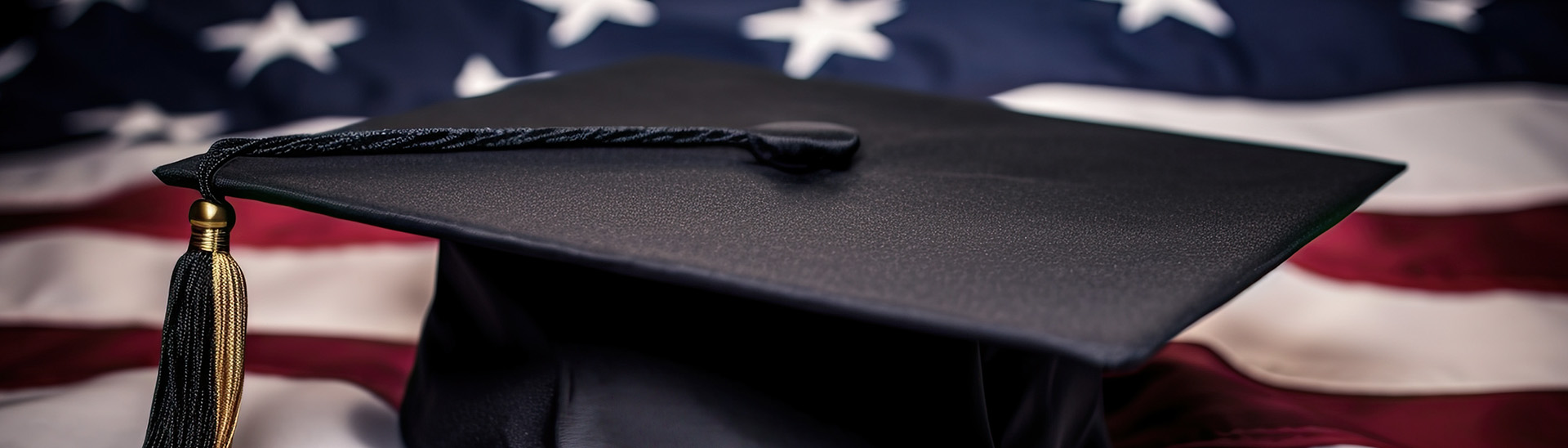 American Flag and Academic Cap