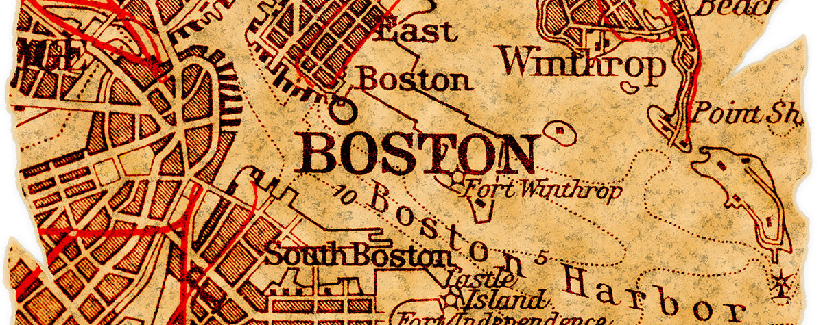 Old map of Boston