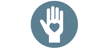 Hand with a heart icon