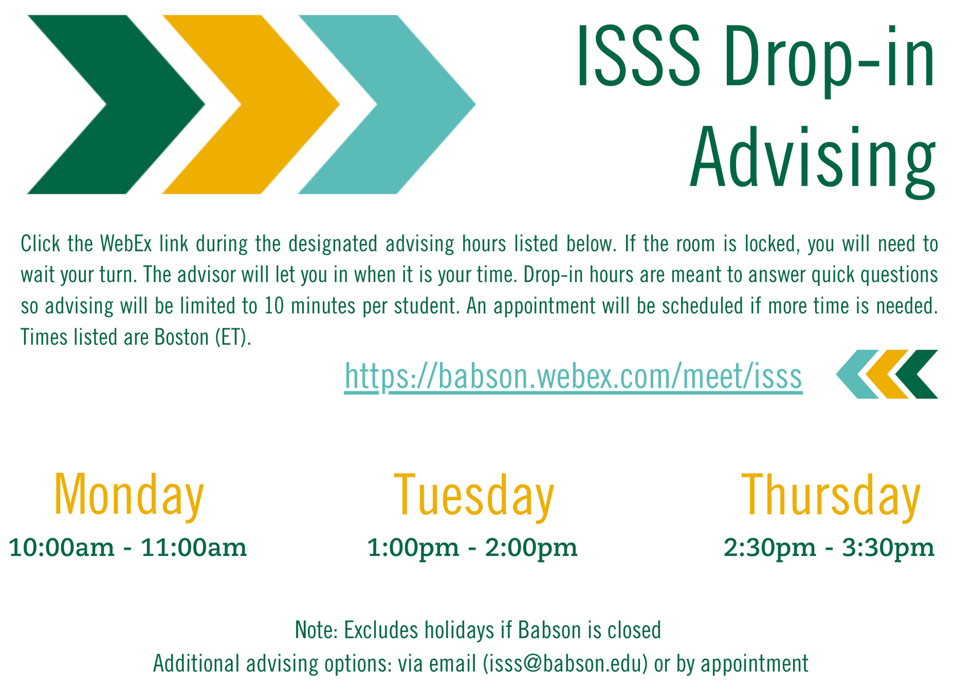 ISSS Virtual Drop in Hours