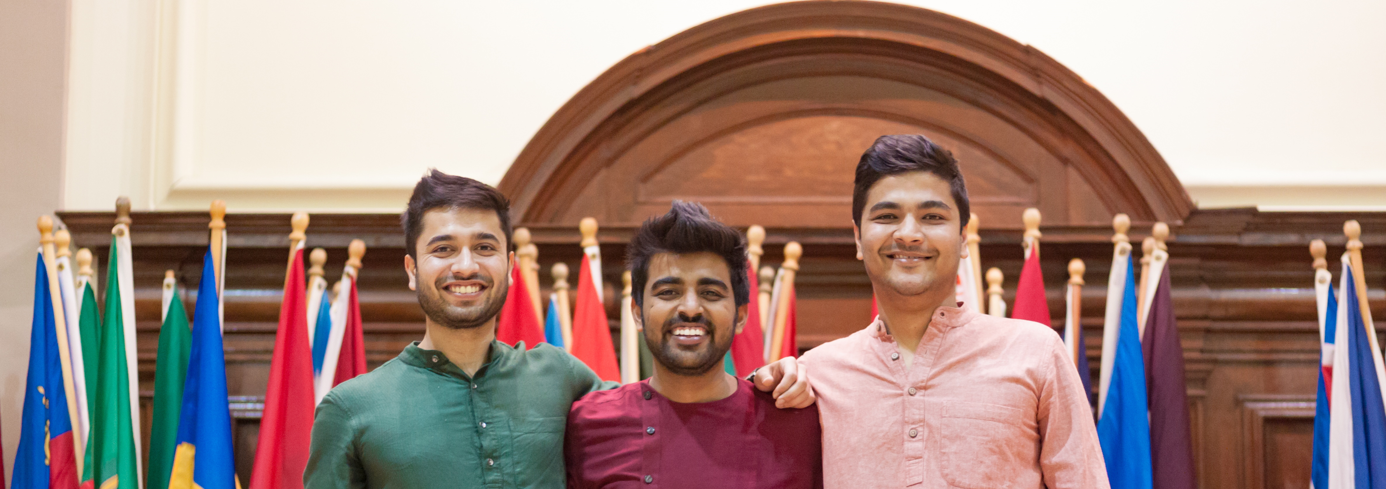 Graduate students at the international dinner