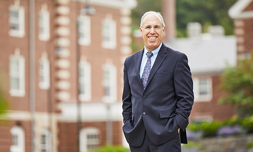 President Spinelli in Babson Quad