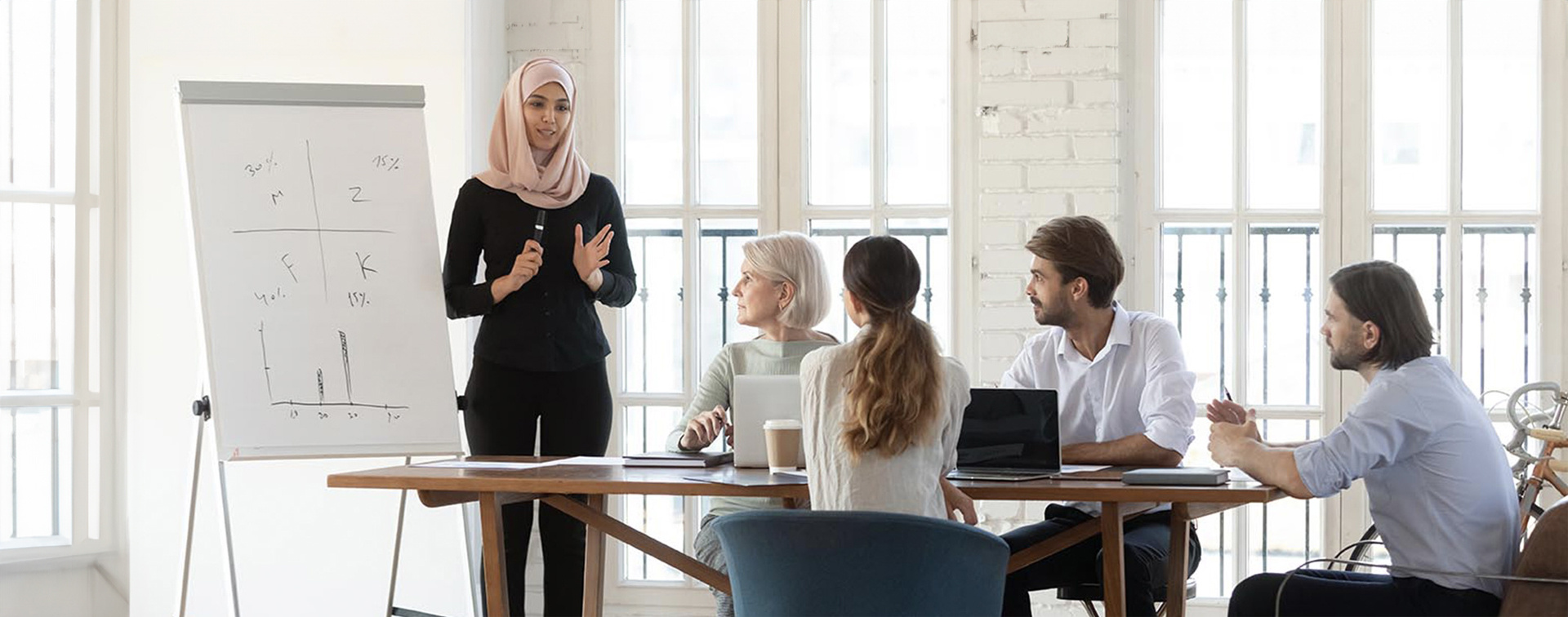 People's discussion in a board room