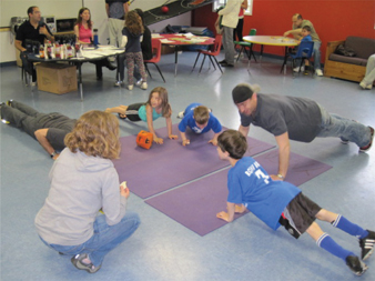 Youth Exercises at Charles River YMCA's Healthy Kids Day