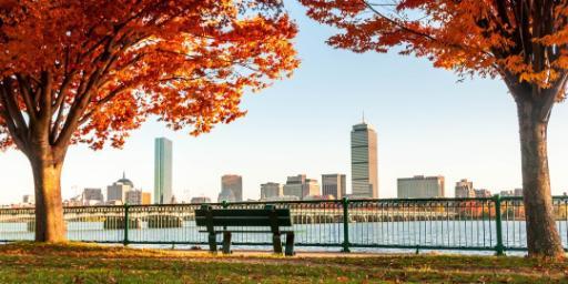 boston skyline in fall