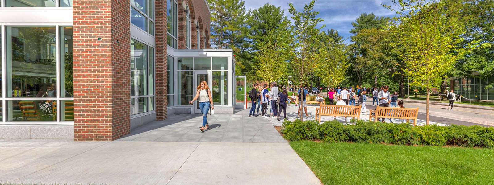 Student walking at Babson Commons