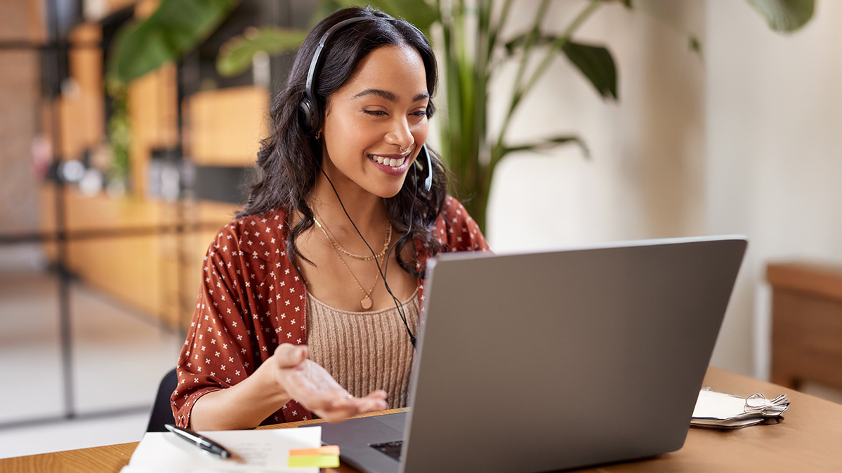 Potential student at laptop